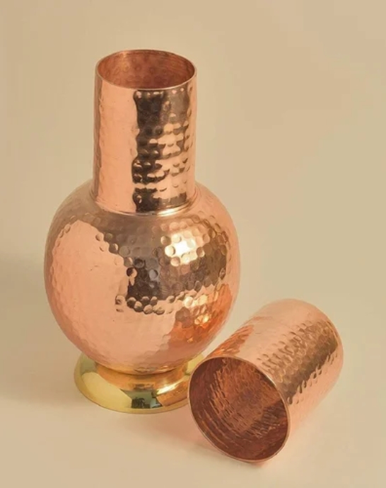 Copper Water Pot With Glass